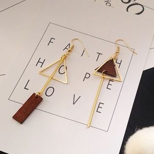 Wooden Asymmetric Earrings 3/$30+$4.99Shipping!!